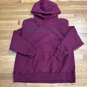 Champion Men's Maroon Pullover Hoodie